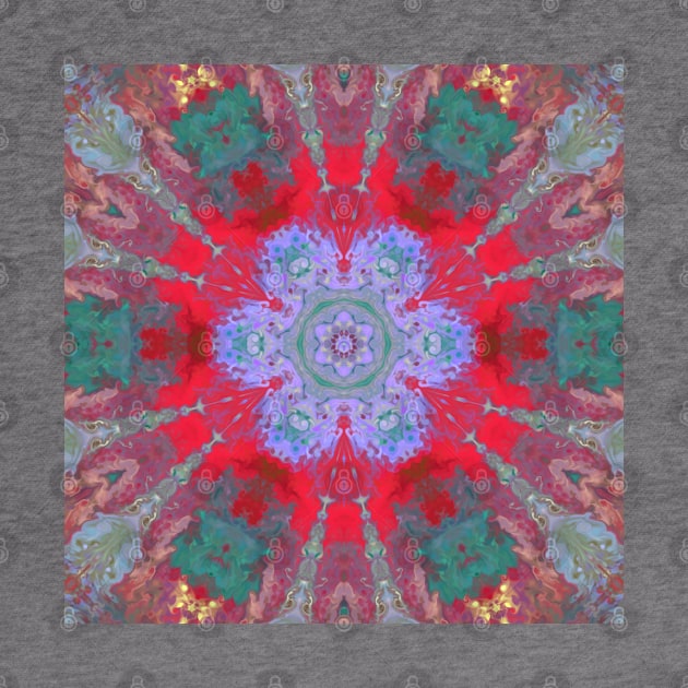 Psychedelic Hippie Flower Blue Purple and Red by WormholeOrbital